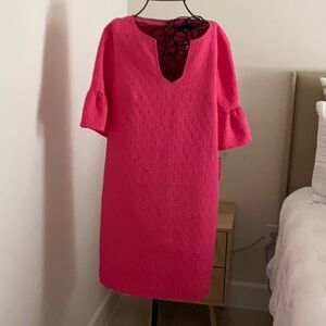 Trina Turk Pink Sheath Dress with Puff Sleeves